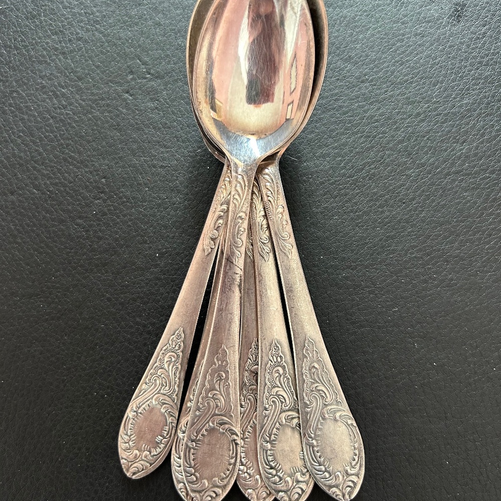 Vintage Set of 6 Melchior Tea Spoons from USSR Soviet Union